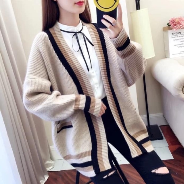 Áo len cardigan dáng dài