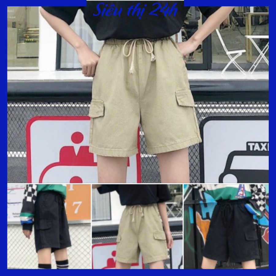 Quần đùi kaki có nắp túi, quần short nam nữ ống rộng thoải mái Siêu thị 24giờ QH.50 | BigBuy360 - bigbuy360.vn