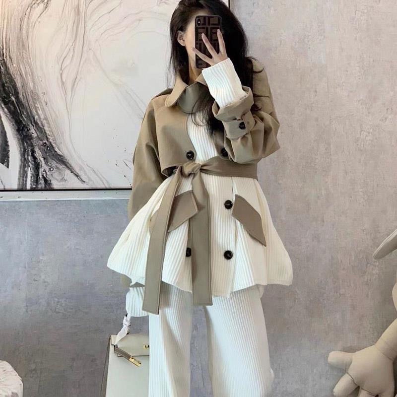( ORDER ) Áo Mangto Dáng Ngắn Phối 2 Màu