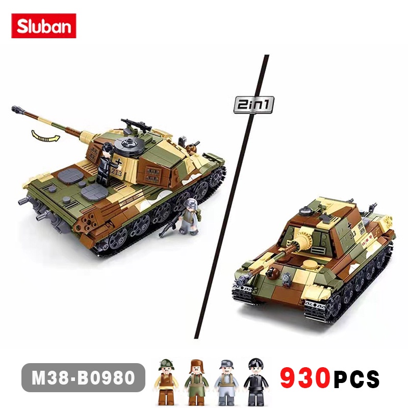 SLUBAN Bộ Đồ Chơi Lắp Ráp  Hình Xe Tăng Quân Đội 930 Mảnh WW2 Chất Lượng Cao Cho Bé