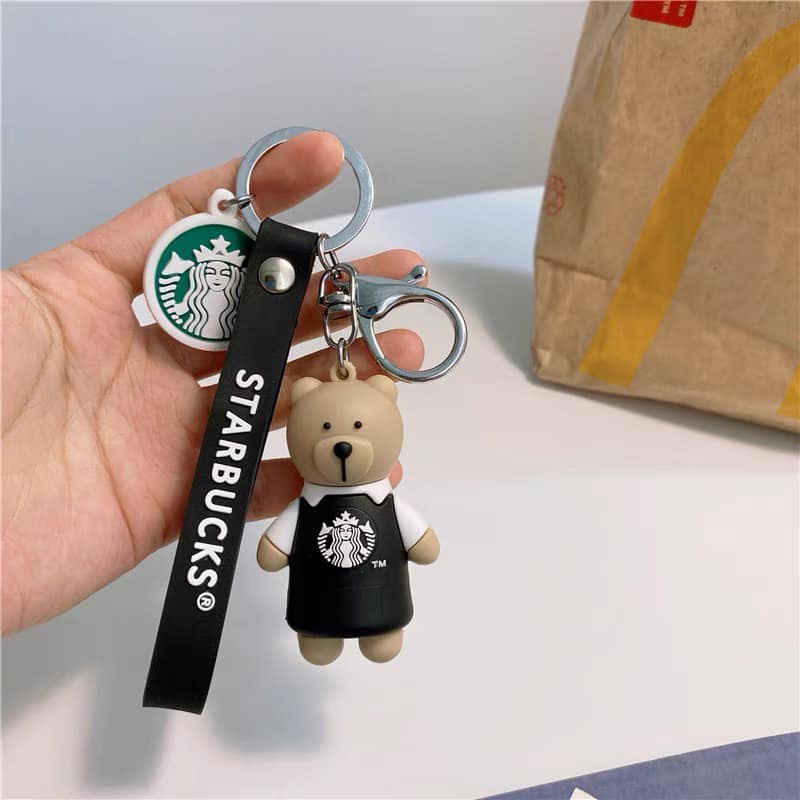 Móc khóa Stabuk Korea hình gấu chất liệu PVC màu sắc dễ thương làm móc treo balo túi xách quà tặng