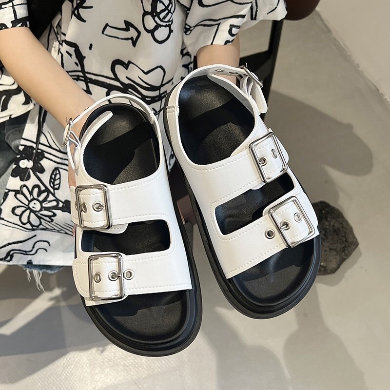 (Order) Dép Sandal Ulzzang LOẠI 1 - Giày đi học quai ngang gài khuy đế chắc chắn nam nữ
