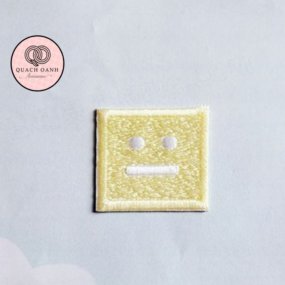 Sticker nhãn dán vải thêu hình vuông robot tự dính trang trí sổ, vở, mũ bảo hiểm - ST31