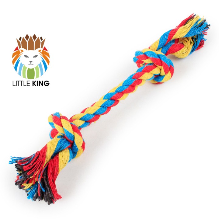 Đồ chơi dây thừng bện 25cm cho chó gặm làm sạch răng, giảm stress Little King pet shop