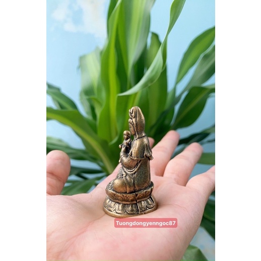 Tượng đồng phật bà quan âm tống tử mini