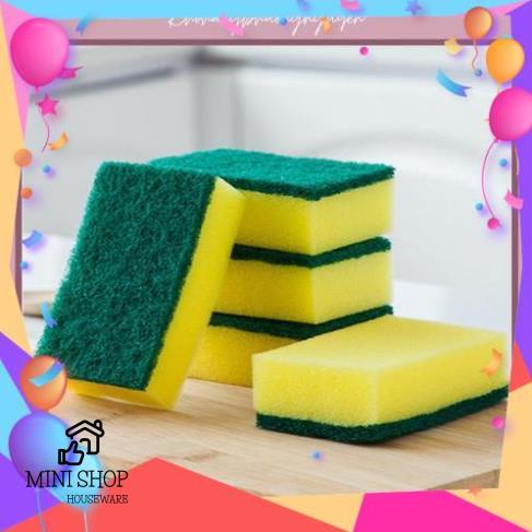 Miếng Rửa 2 Mặt Chén Đĩa Bát Kiêm Cọ Xoong Nồi Chảo 2 In 1