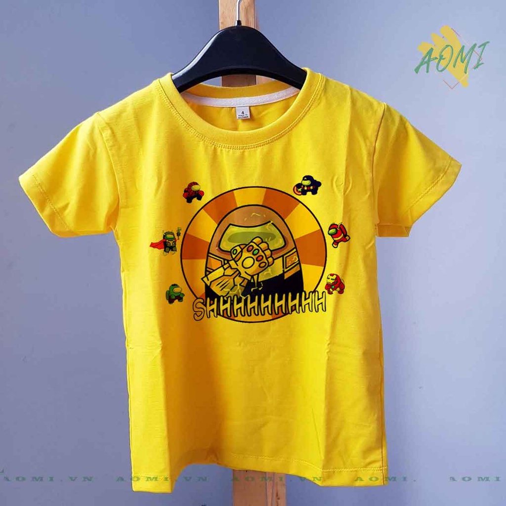 ÁO THUN among us avengers UNISEX PHÔNG VÀNG TAY NGẮN NAM NỮ GIA ĐÌNH CẶP ĐÔI SIZE TRẺ EM BÉ TRAI GÁI AOMIVN