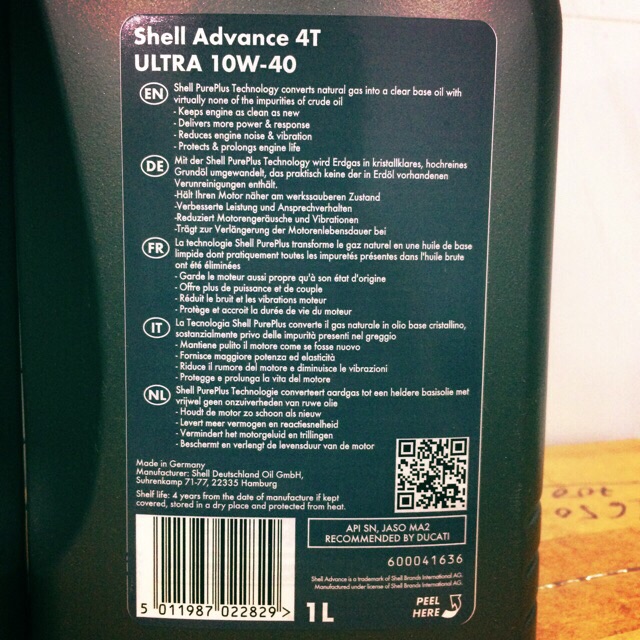 Shell Châu Âu - Nhớt Shell Advance Ultra 10W-40 Fully Synthetic 4T