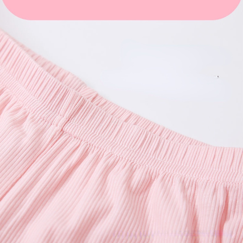 Đồ ngủ đồ mặc nhà Cho Bé Gái  Cotton Tay Ngắn + Quần Ngắn Màu Trơn Thời Trang Hàn Quốc Dành 1-7 Tuổi
