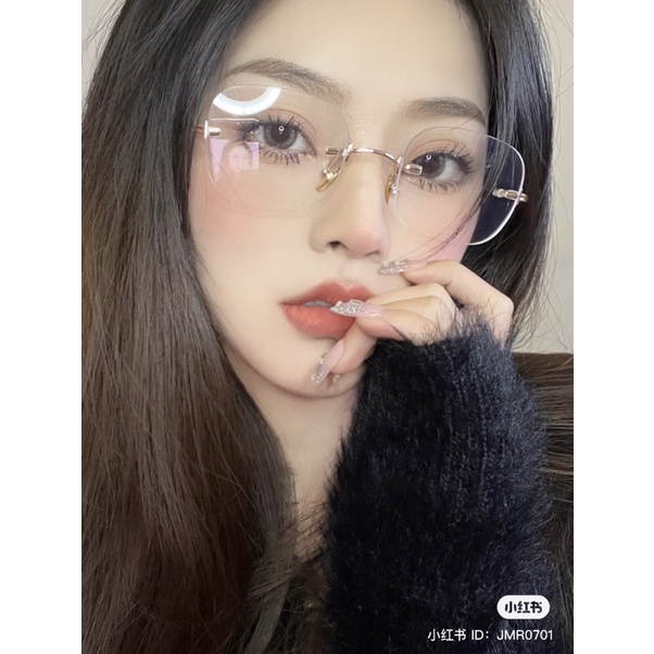 GK01 - Kính, gọng kính cao cấp Nam Nữ không viền mẫu hot2022  chống ánh sáng xanh