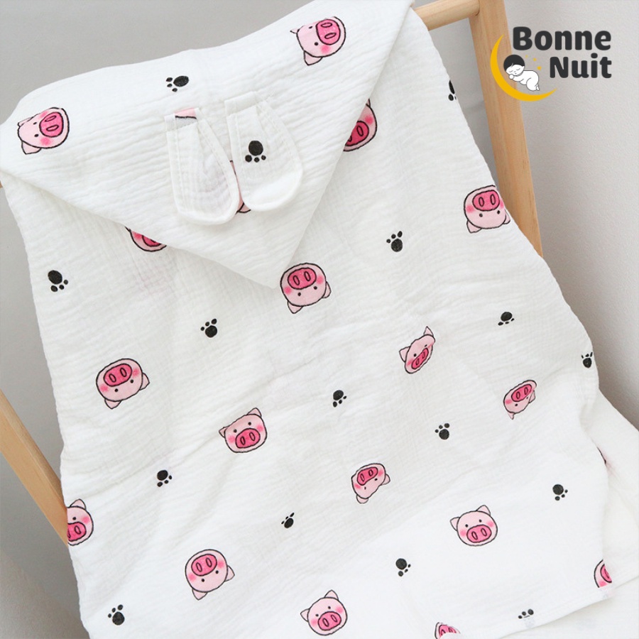 Áo choàng xô 4 lớp cho bé từ sơ sinh