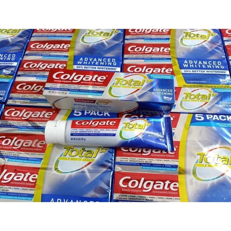 Kem Đánh Răng Colgate Total SF Advanced Whitening Của Mỹ 181g