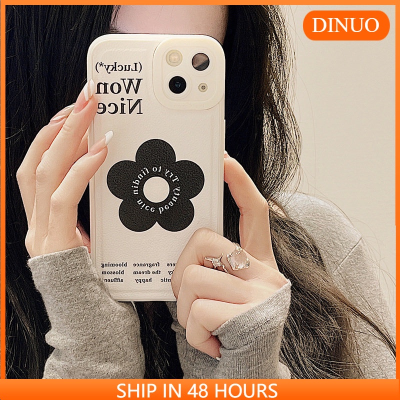 Ốp lưng iphone Ốp Điện Thoại Da Màu Trơn Họa Tiết Hoa Nhỏ Cho iphone7 7plus 8 8plus xs 11 12 13 pro max plus max promax Dinuo case