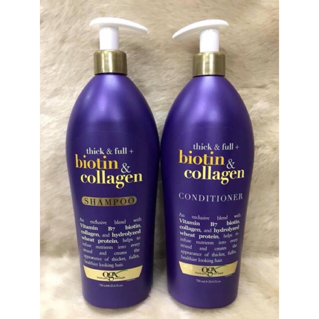 Bộ dầu Gội Xả Ogx Biotin & Collagen 750ml