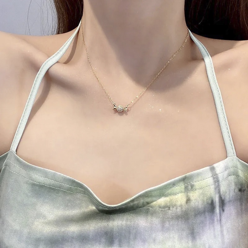 Vòng cổ Mặt Hình Viên Kim Cương Màu Vàng / Bạc Thời Trang Hàn Quốc Cho Nữ