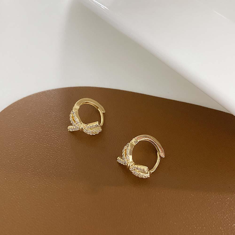 Khuyên Tai Vòng Gắn Nơ Thời Trang Hàn Quốc Cho Nữ