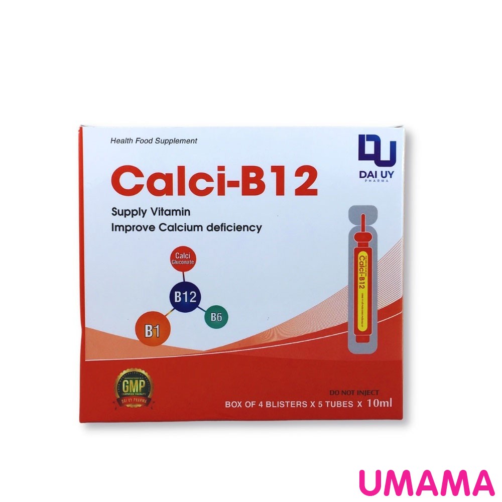 Hộp 20 ống Calci B12 10ml - Bổ sung vitamin - Cải thiện tình trạng thiếu calci cho bé