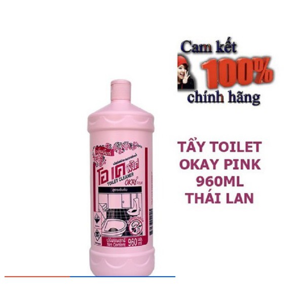 Nước Tẩy Toilet OKAY PINK Hàng Thái Lan Chính Hãng 960ml xiêu sạch cho nhà vệ xinh