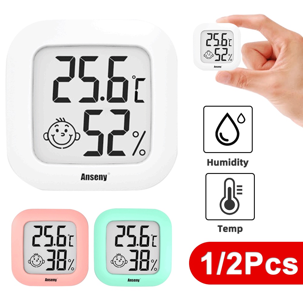 Máy đo nhiệt độ kỹ thuật số mini LCD Máy đo độ ẩm Phòng trong nhà Điện tử Nhiệt độ độ ẩm Máy đo độ ẩm Máy đo thời tiết Trạm đo thời tiết cho gia đình