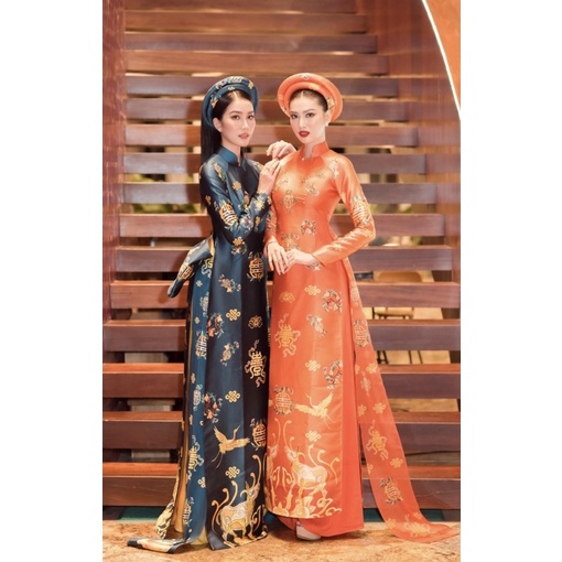 vải may áo dài thiết kế mẫu chim hoa