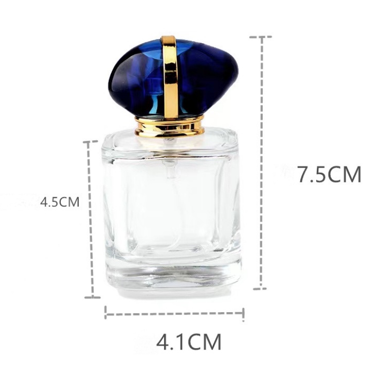 Chai chiết, ống chiết nước hoa thủy tinh cap cấp 30ml chai vuông nắp nhựa giả đá, dạng phun sương