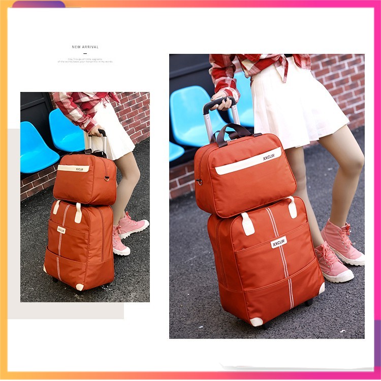 Vali du lịch tay kéo XXCLW size lớn 20inch 39x21,5x45cm +túi kèm
