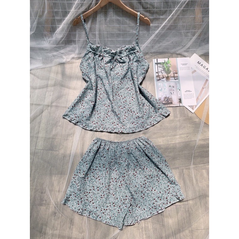 Bộ lụa bông viền bèo xinh | BigBuy360 - bigbuy360.vn