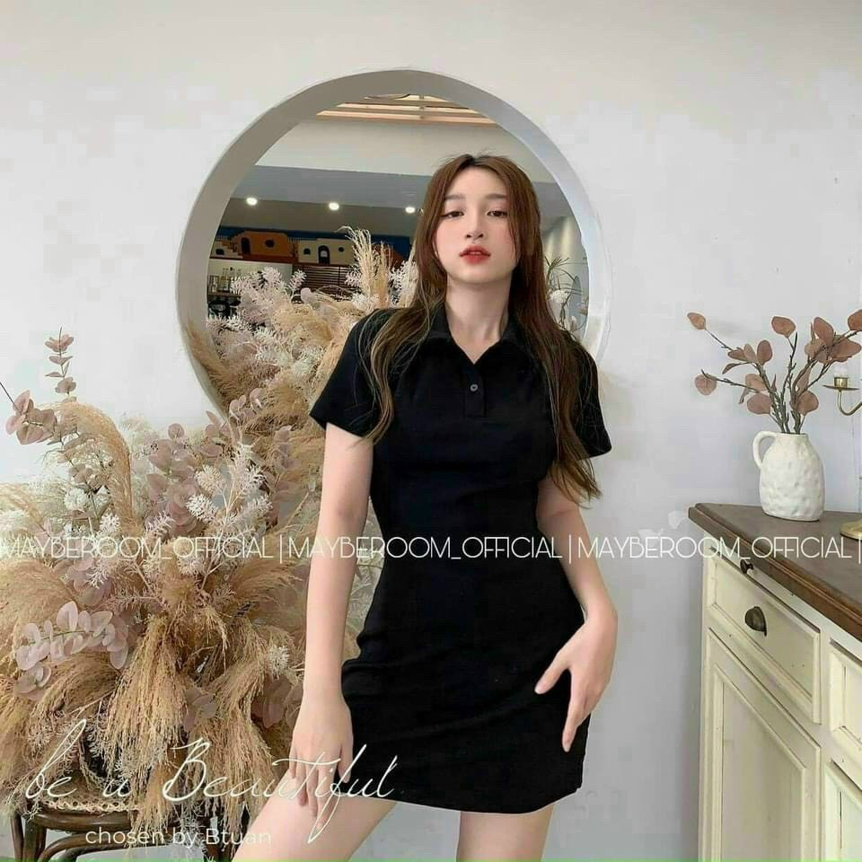 Váy, đầm nữ polo cotton, váy ngắn siết eo, body | BigBuy360 - bigbuy360.vn