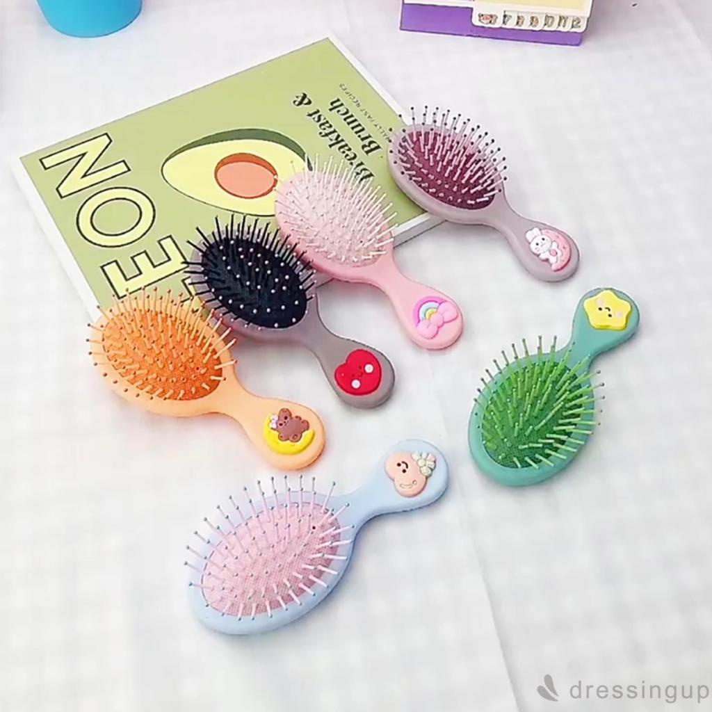 Lược chải tóc massage da đầu có túi khí mini hình gấu nơ cầu vồng bằng nhựa xinh xắn cho nữ