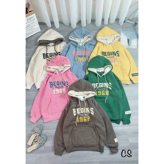 Áo nỉ hoodie 2 mũ xanh rêu thêu gấu nỉ tàu siuu ấm [annstore_ảnh thật]
