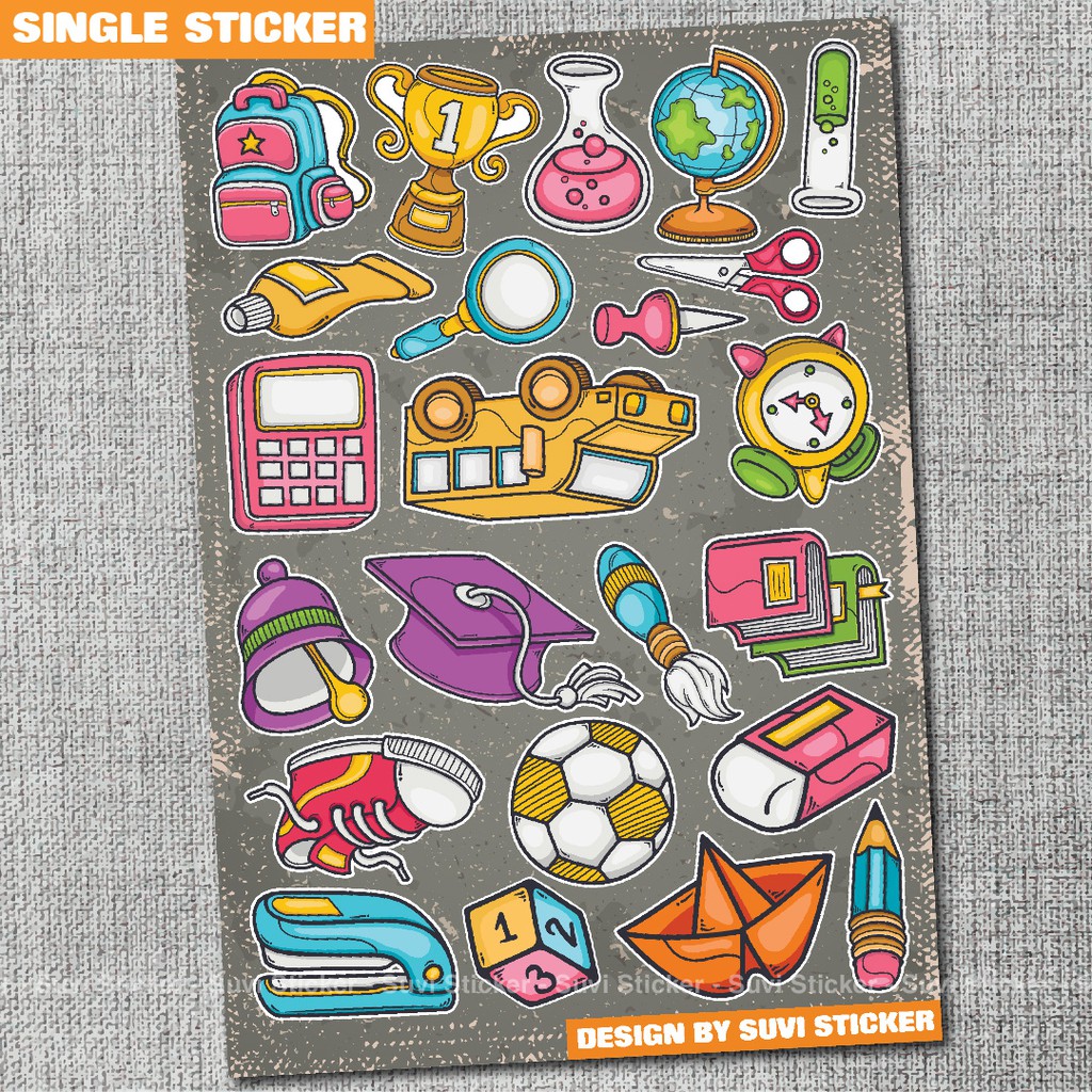 Single Sticker - Hình dán School chống nước sticker dán laptop, điện thoại, đàn guitar, mũ bảo hiểm, vali. SG08