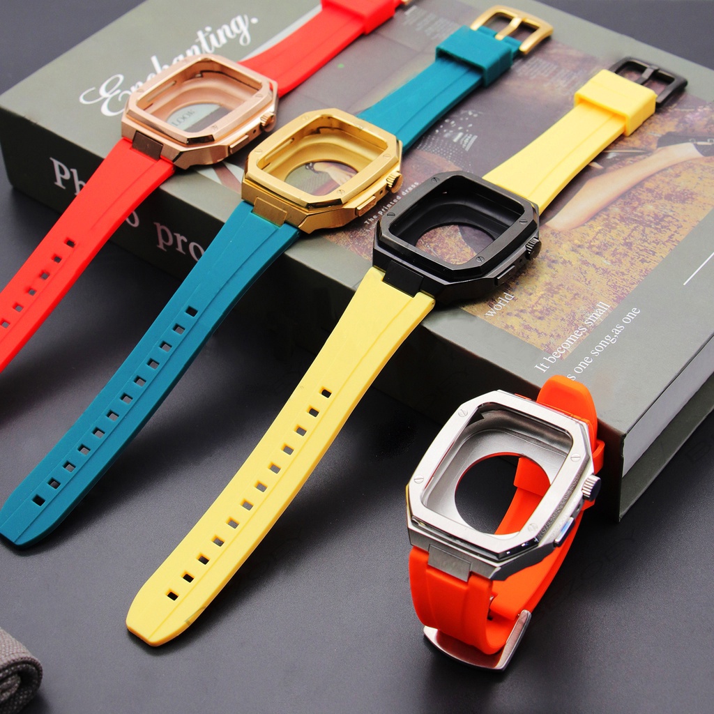 Phù Hợp Dây Đeo Bằng silicone Cho Đồng Hồ Thông Minh apple watch 7 6 se 5 4 44mm 45mm