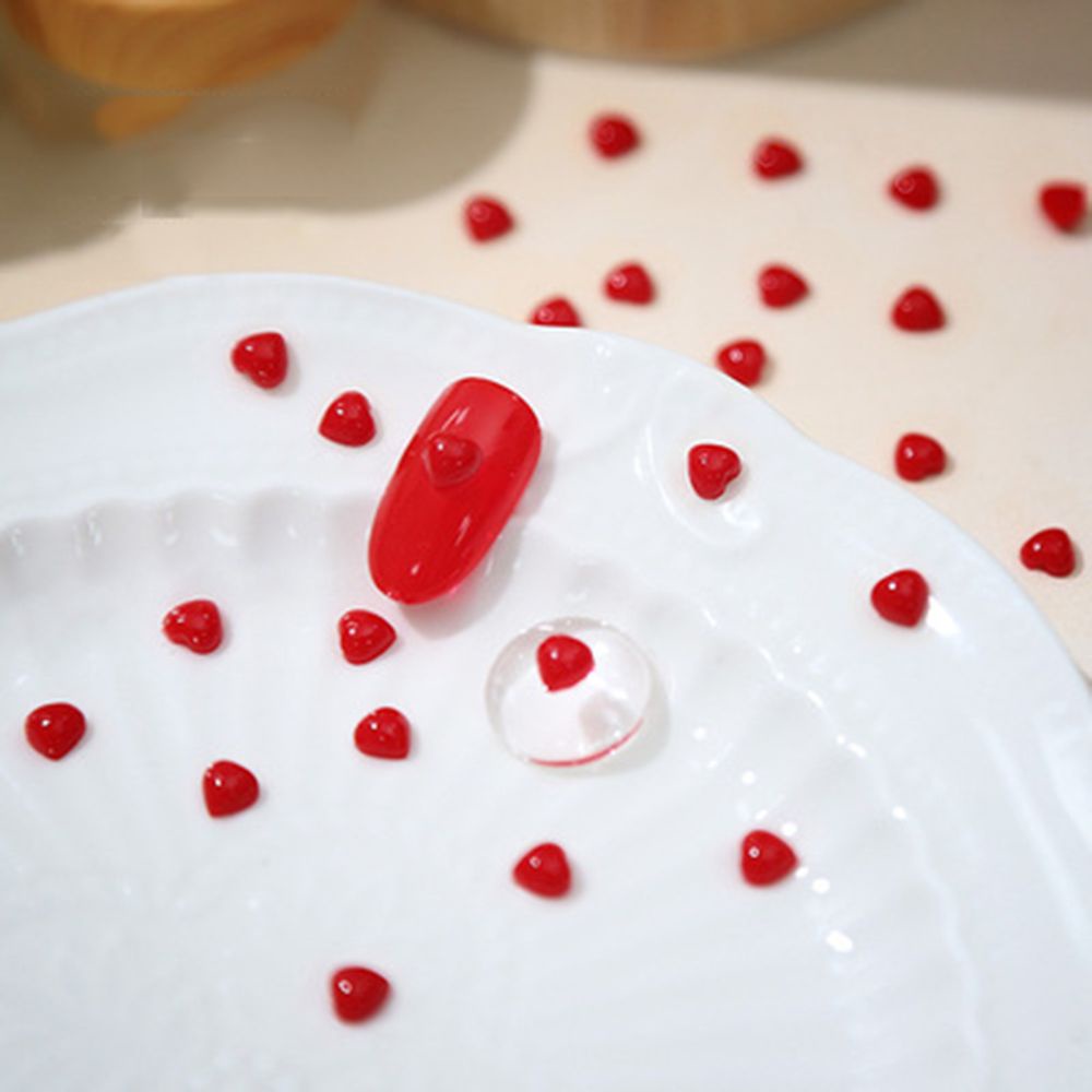 [Hàng mới về] Phụ kiện trang trí móng tay hình trái tim 3D nhiều màu thời trang Nhật Bản