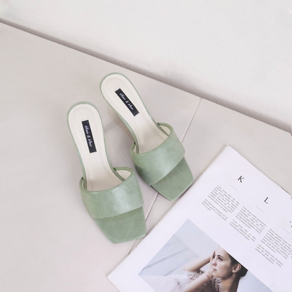 Guốc cao gót nữ đẹp thời trang dáng dép sandal gót nhọn 7 phân quai ngang mũi vuông bAimée &amp; bAmor – MS1653