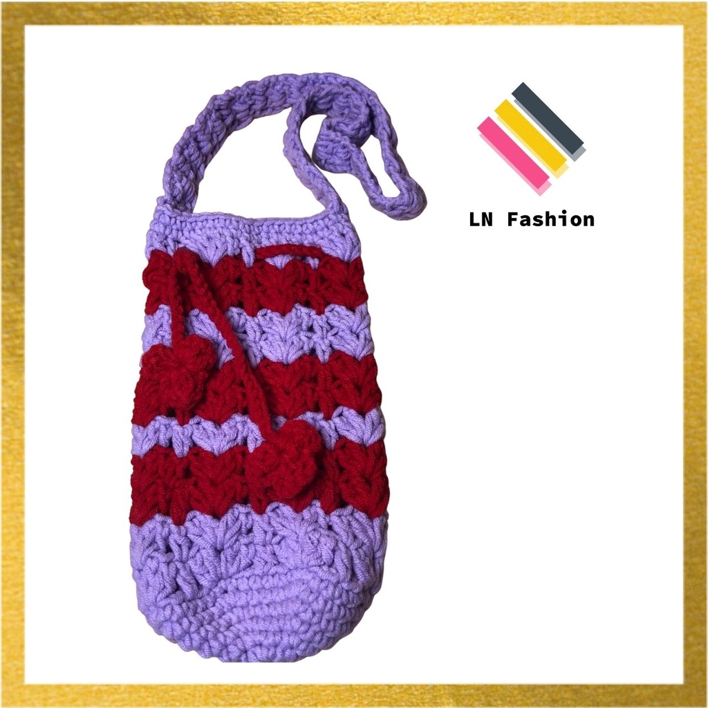 Túi len đựng Ly / Bình giữ nhiệt - LN_Fashion - Móc len Handmade