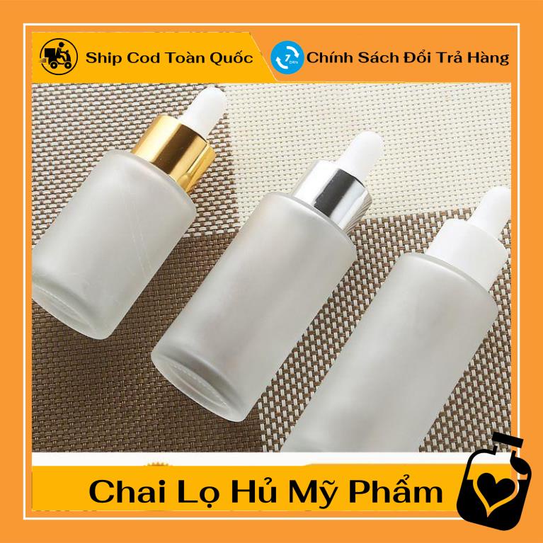 Lọ Chiết Serum ❤ TOP GIÁ RẺ ❤ [20ml,30ml,50ml] Lọ chiết tinh dầu Thủy tinh mờ Vai ngang đựng serum