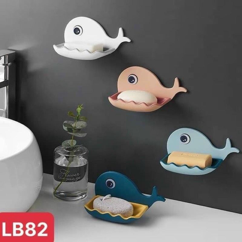 Giá treo xà phòng , xà bông nhựa hình cá voi xinh xắn Chumdecor  TD5