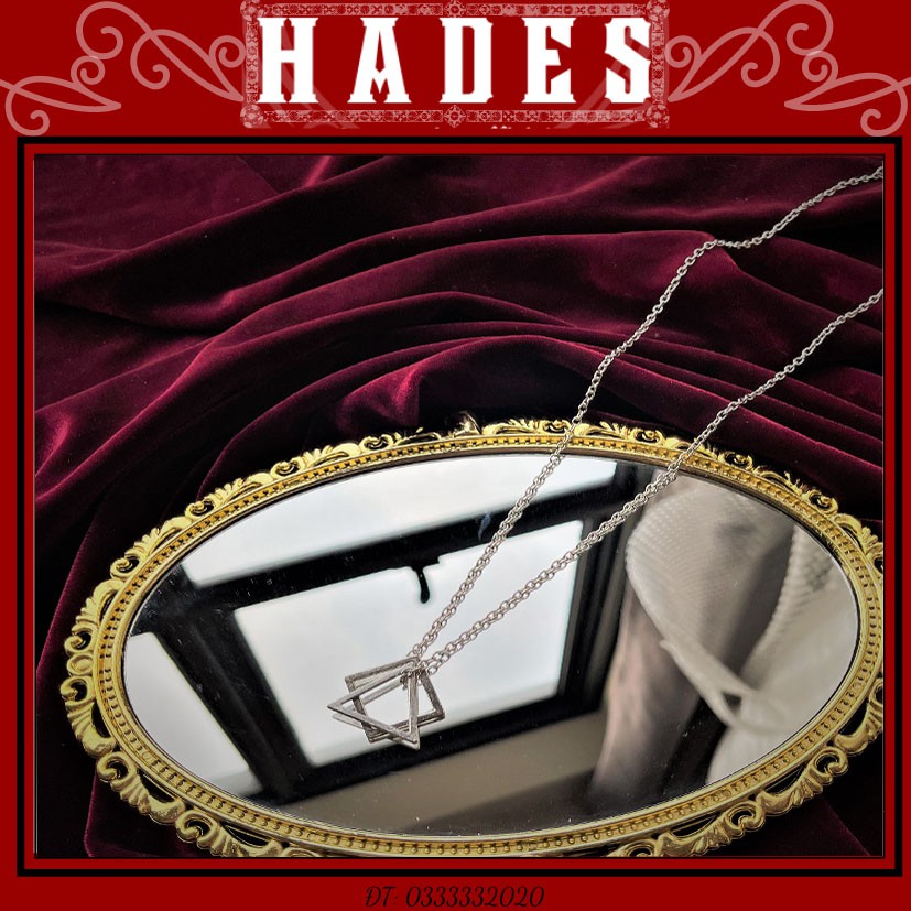 [Xả kho] Vòng cổ titan hình khối - dây chuyền kim loại dài cá tính hiphop cho nam nữ Hades.js