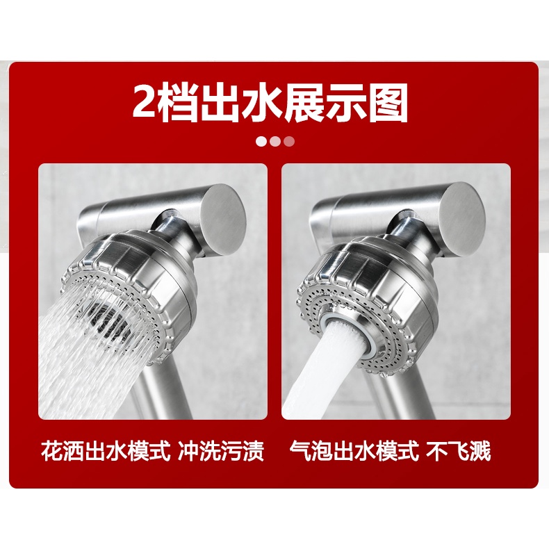 Vòi bồn rửa mặt, vòi Lavabo Nóng lạnh inox Bóng xoay 720 độ siêu tiện dụng tặng kèm dây cấp Nóng lạnh