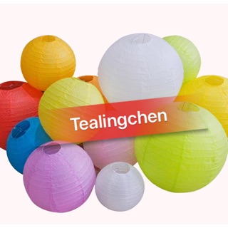 Combo 30 lồng đèn giấy tròn nhiều màu trang trí tết