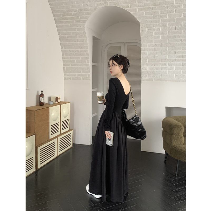 Đầm COZOKC dài tay chiết eo thời trang cho nữ