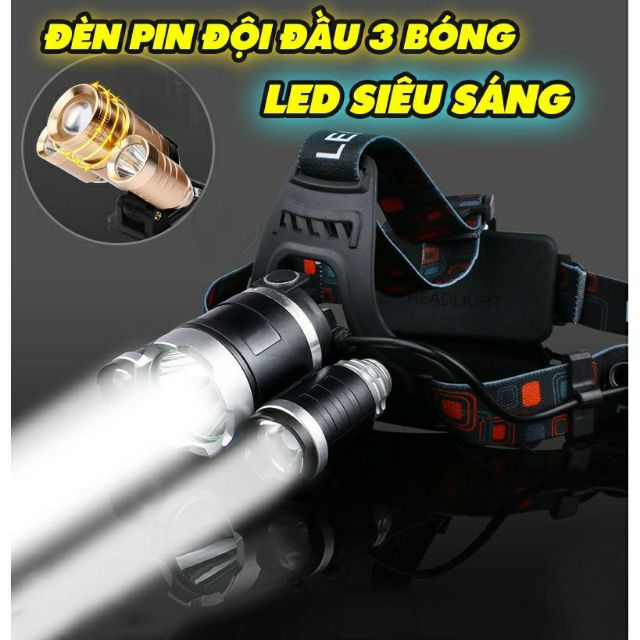 Đèn đội đầu 3 bóng siêu sáng