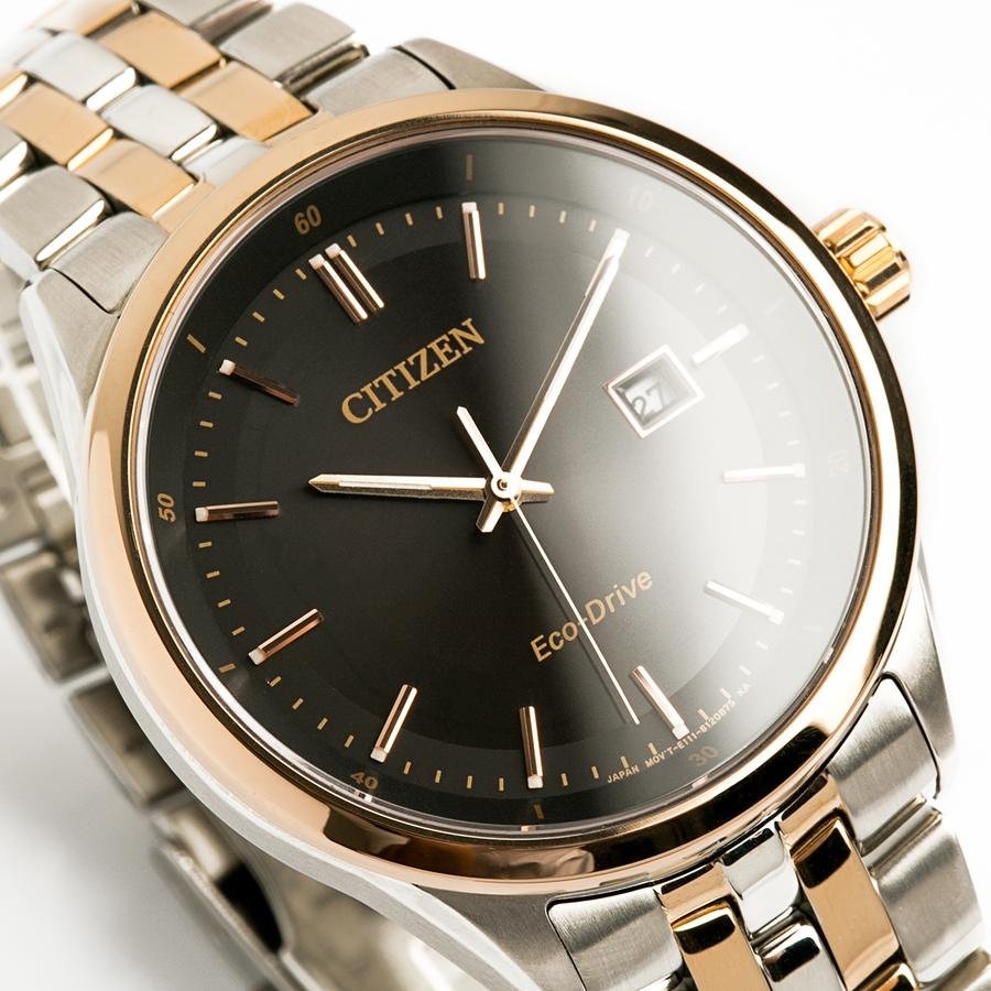 Đồng hồ chính hãng Citizen nam BM7256-50E dây kim loại demi gold thuộc bộ sưu tập Men’s Bracelet - Máy pin - Kính cứng
