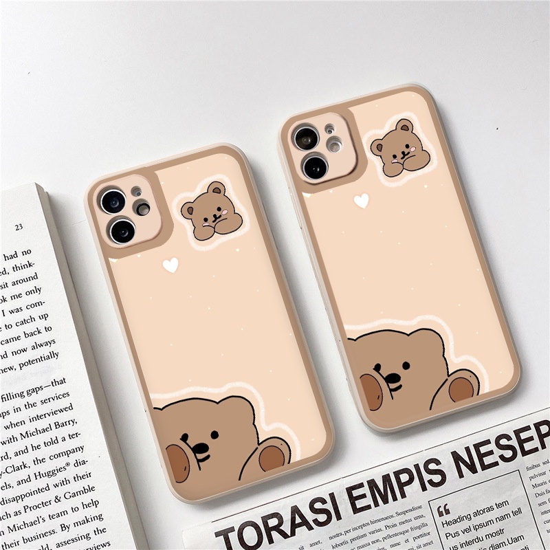 Ốp iphone vuông cạnh iphone Gấu Nâu 6/6splus/7plus/8/8plus/xr/xs/12/13/pro/max/plus/promax tr347