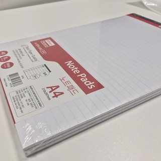 Notepad A4 O&F (Office and Factory) màu trắng, gáy đen, 40 tờ 1 cuốn, giãn dòng 8mm/ 1 bộ 3 cuốn - 8001028500