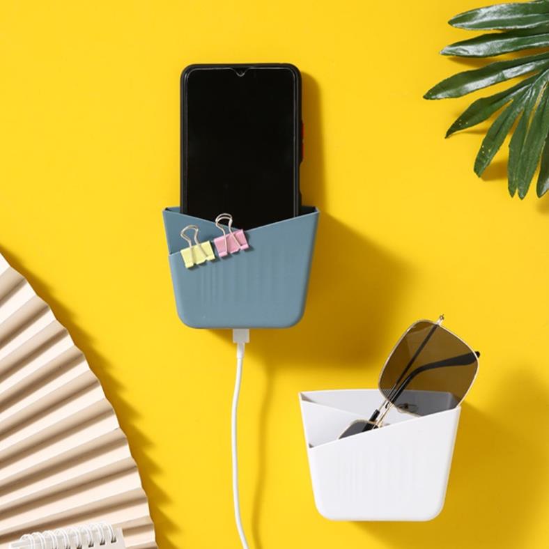 Giá Đựng Điều Khiển Kệ Hộp Để Đựng Điều Khiển Từ Xa Remote Tivi Điều Hòa Khay Đỡ Sạc Điện Thoại Treo Tường