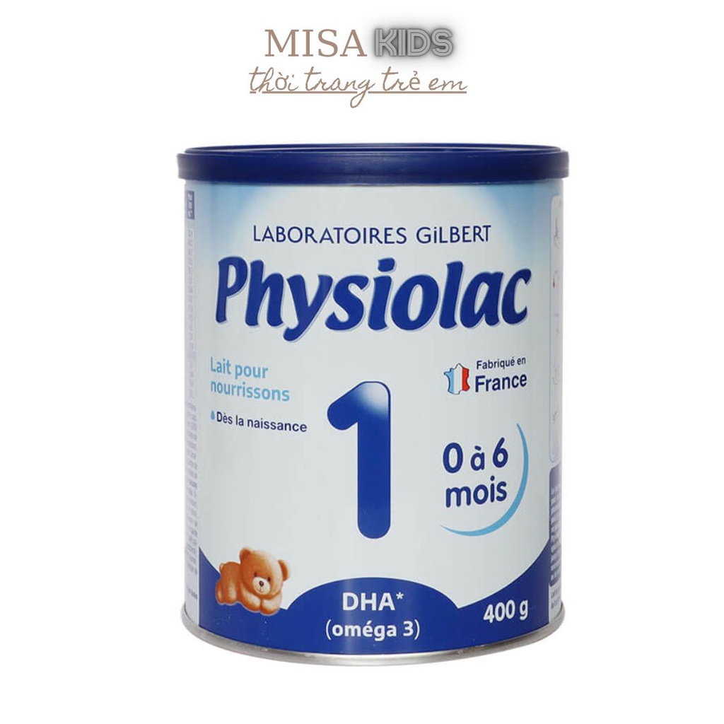 Sữa bột physiolac số 1 - 400g cho trẻ từ 0-6 tháng. Sữa physiolac nhập nguyên lon từ pháp, sữa công thức cho bé