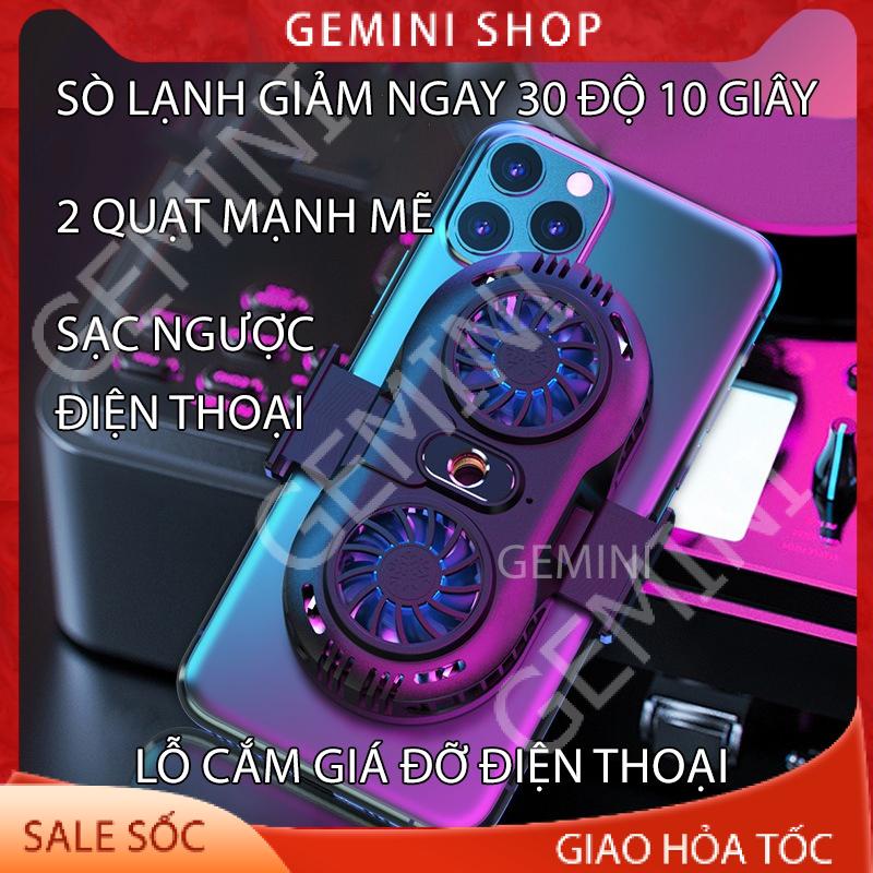 Quạt tản nhiệt điện thoại 2 quạt sò nóng lạnh memo AH102 Gaming giá rẻ GEMINI SHOP