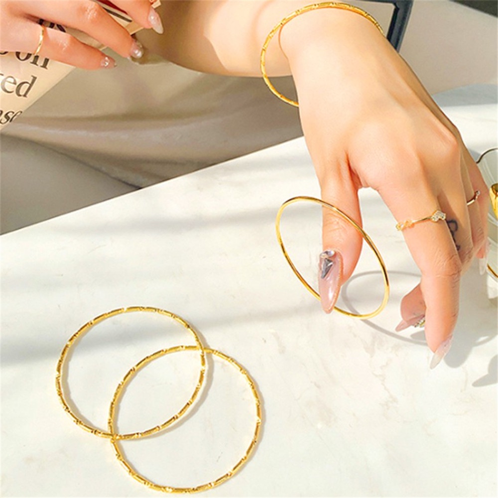 Vòng tay mạ vàng thiết kế đơn giản thời trang cho nữ