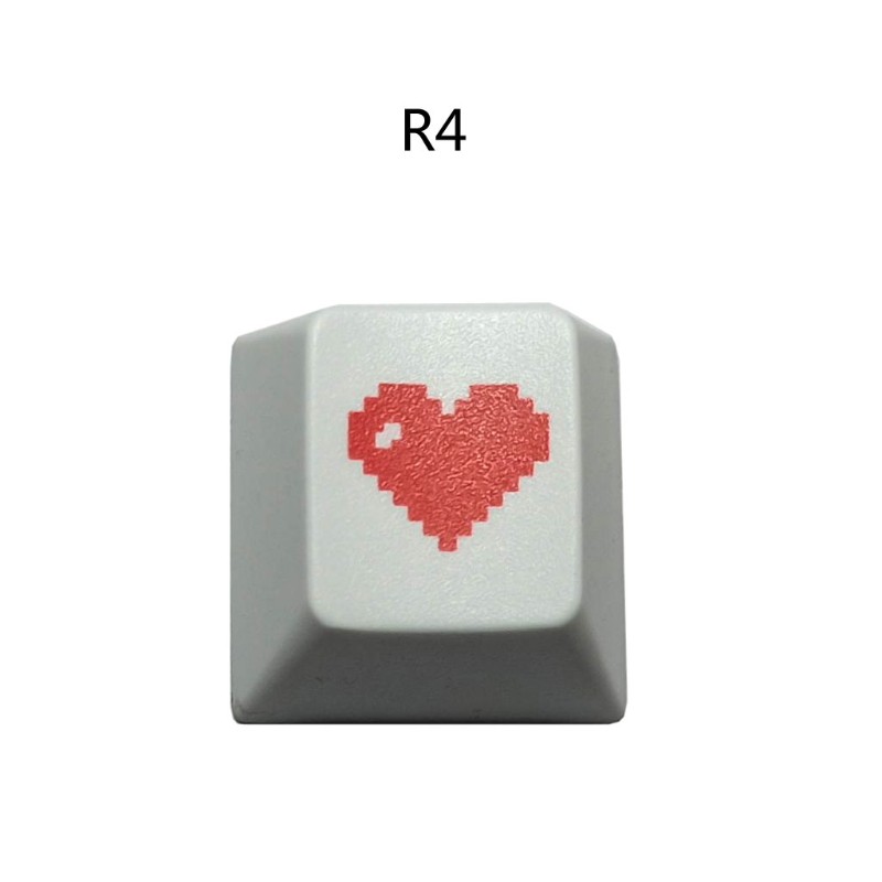 Set 4 nút bàn phím bằng pbt họa tiết hình trái tim màu đỏ
